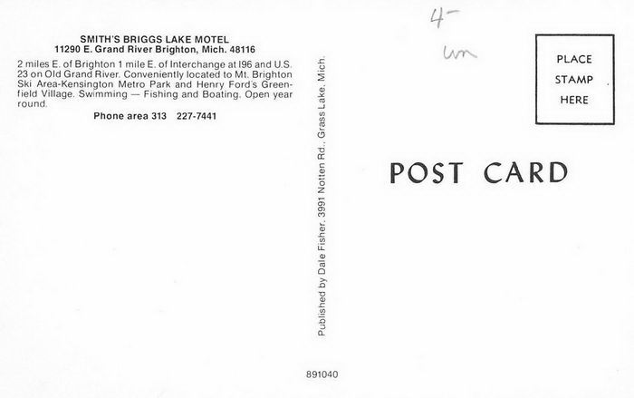 Smiths Briggs Lake Motel - Old Postcard (newer photo)